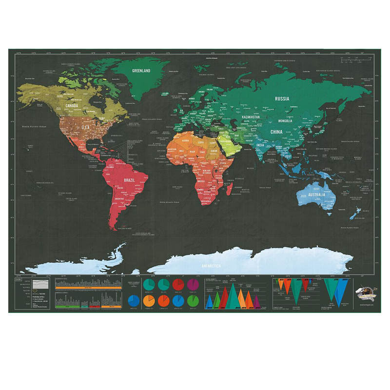 Luxury Edition Black Scrape World Map